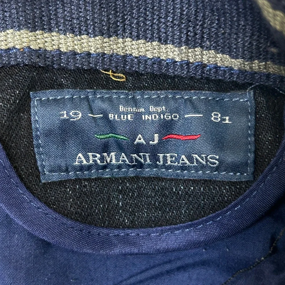 Armani Jeans Straight Leg Jeans Mens 34x28 Dark Indigo Blue Denim Classic Italy